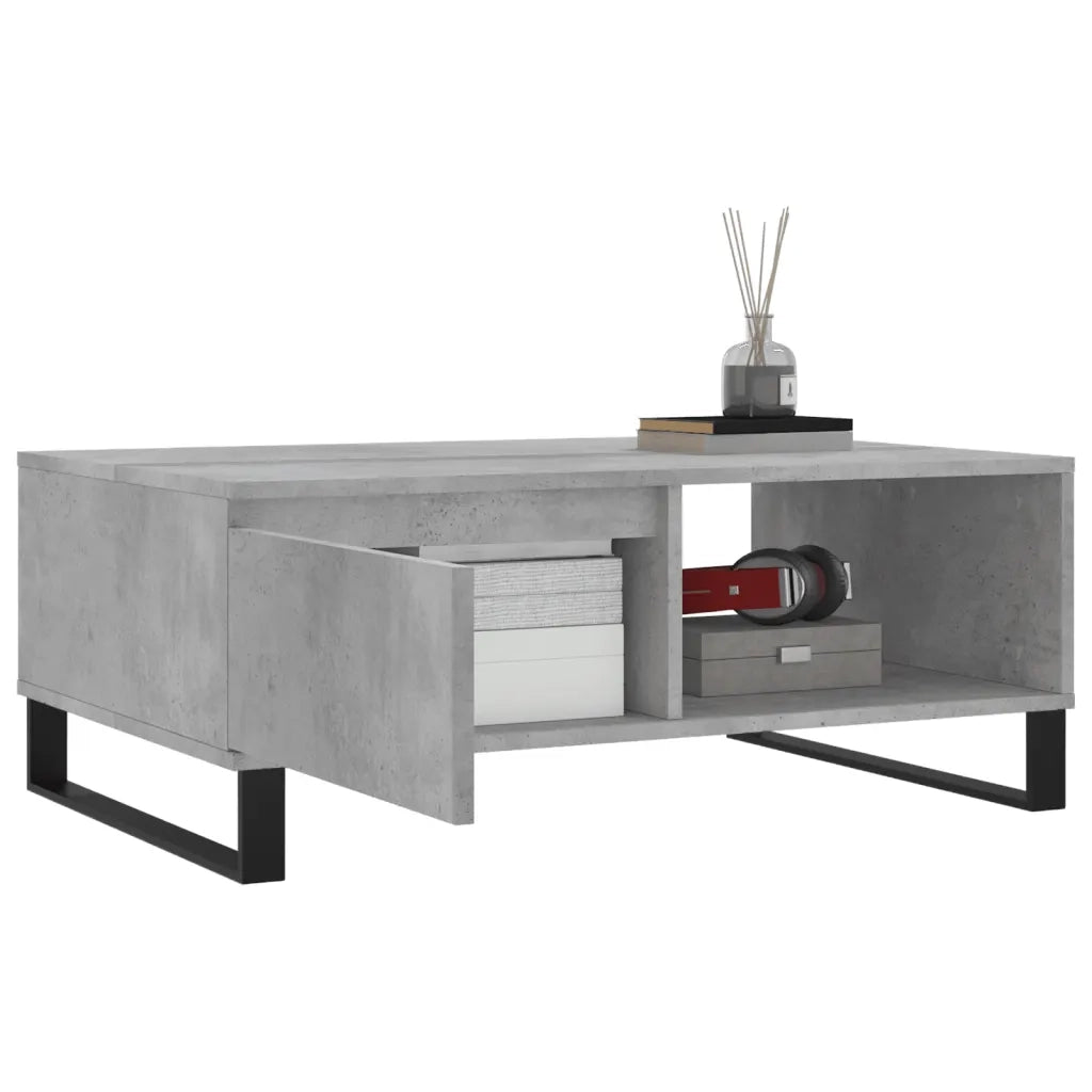 Tavolino da Salotto Grigio Cemento 90x60x35cm Legno Multistrato 827072