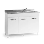 Sottolavello per cucina 3 ante Bianco reversibile Cm 120x50xH 85