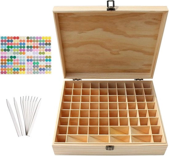 Organizzatore per oli essenziali in legno - Organizzatore Aromaterapia per 74 flaconi - Adatto per flaconi da 5-20 ml - Deposito per trucchi e smalti per unghie - Contenitore sicuro per profumi - Utilizzo domestico.