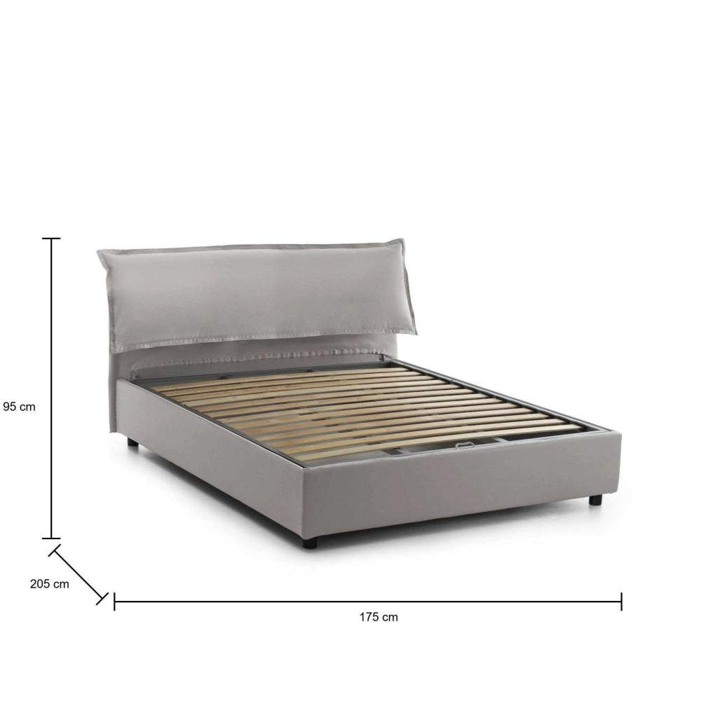 Letto Matrimoniale Andyymion, Letto Matrimoniale Sfoderabile Made in Italy, Grigio