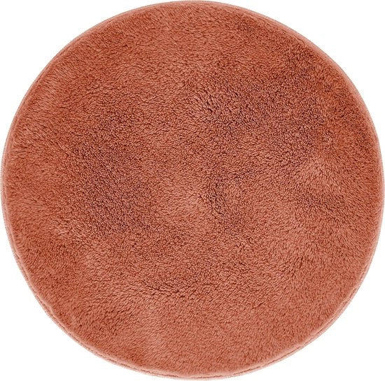 Matte antiscivolo per bagno, morbido, lavabile e asciugabile velocemente, 60 cm di diametro, rosso scuro