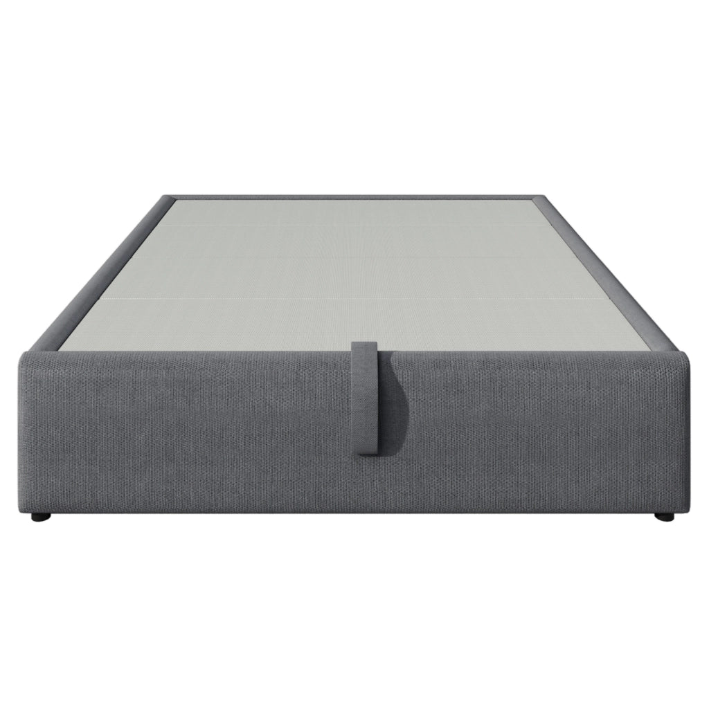 Letto matrimoniale ULEVR 160x200 cm con contenitore idraulico, USB e Type-C, senza testiera, grigio