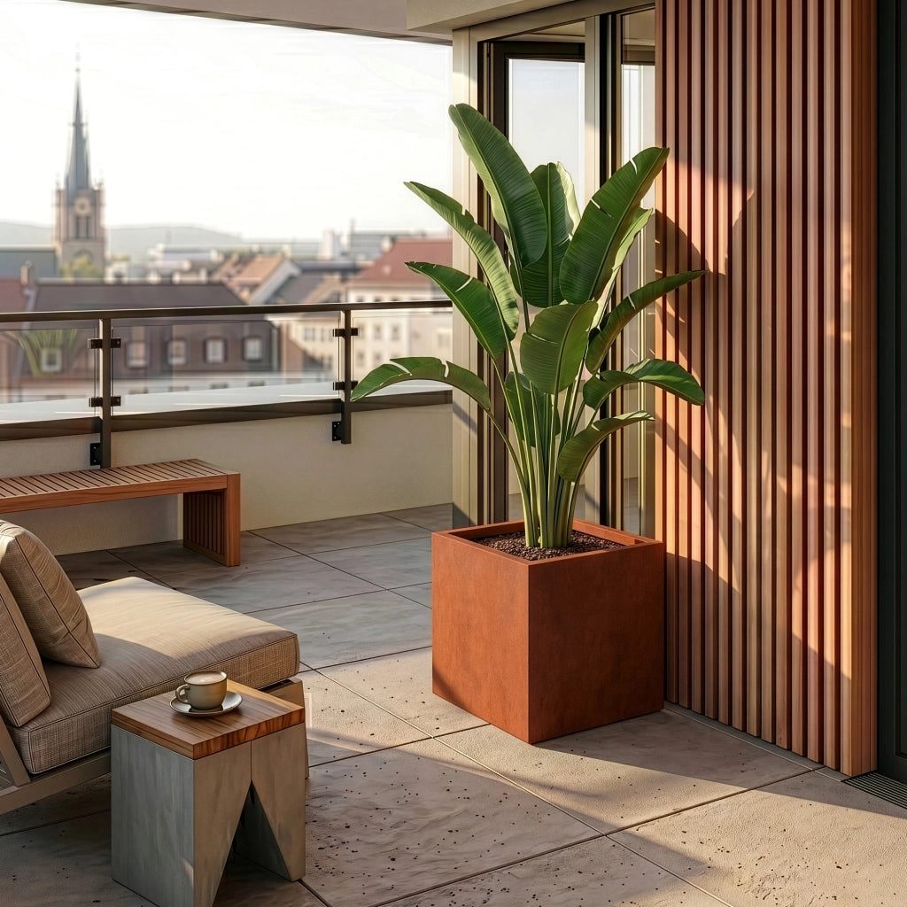 Fioriera Vaargel in Acciaio Corten Portafiori 60x60x60 cm - Marrone Ossidato casa.pro