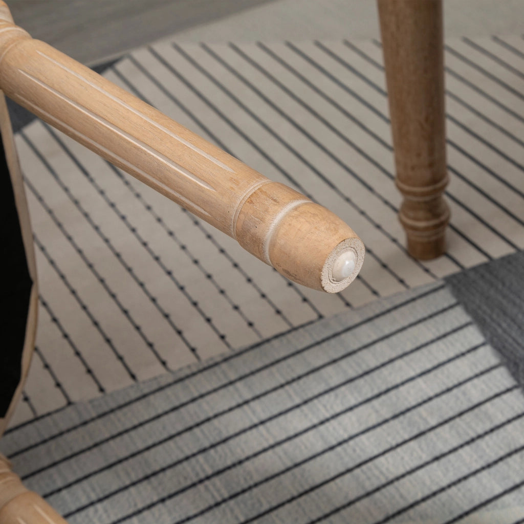 Set 2 Sedie da Pranzo Vintage ¨C Xylo ¨C Legno e Tessuto Schienale Traforato Bianco Crema 49x56x96cm