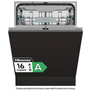 Hisense HV16A Lavastoviglie a Incasso 16 Coperti Terzo Cesto Motore Inverter Classe a Grigio