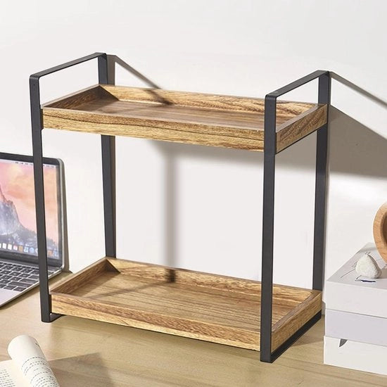 Biblioteca da Parete e Mobile per Aromi 2 in 1 - Struttura in Metallo per Organizzare la Cucina, il Salotto e la Cosmesi