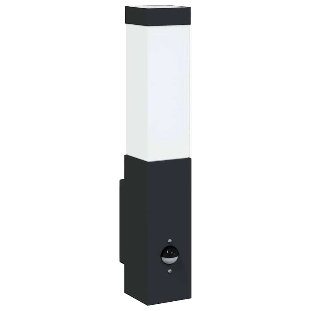 Set di 2 moderne lampade da parete per esterni resistenti alle intemperie 10,5 x 6 x 33 cm in acciaio inox nero 02_0056514
