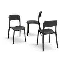 PAZZO DESIGN Sedia Luana set da 4 sedie Nero in Polipropilene