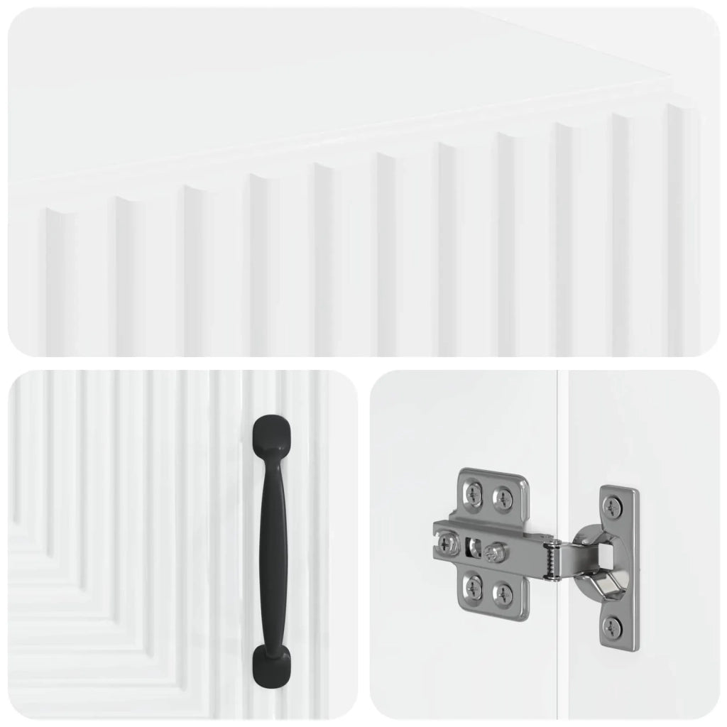 Mobiletto da Bagno HAARLEM Bianco Lucido 59,5 x 31 x 80 cm 896839
