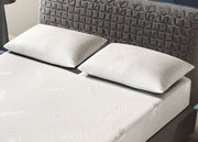 Coprimaterasso Imbottito Elasticizzato Anallergico Federe Cuscino Letto Made Italy - Federe - Silver