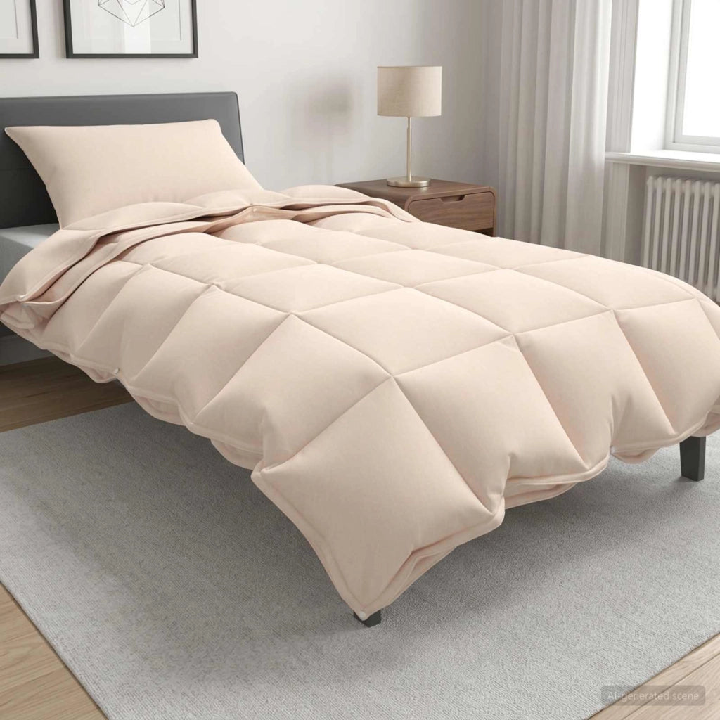 Set di Piumoni Beige 137 x 200 cm Cotone, Kapok, Poliestere 3438080