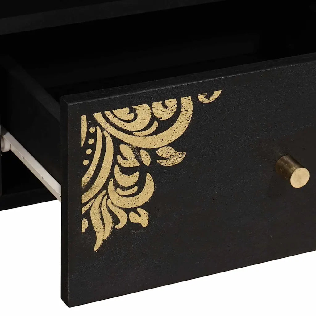 Mobile TV-Credenza per TV-Console TV Nero 100 x 33 x 46 cm Legno di mango massello 208277