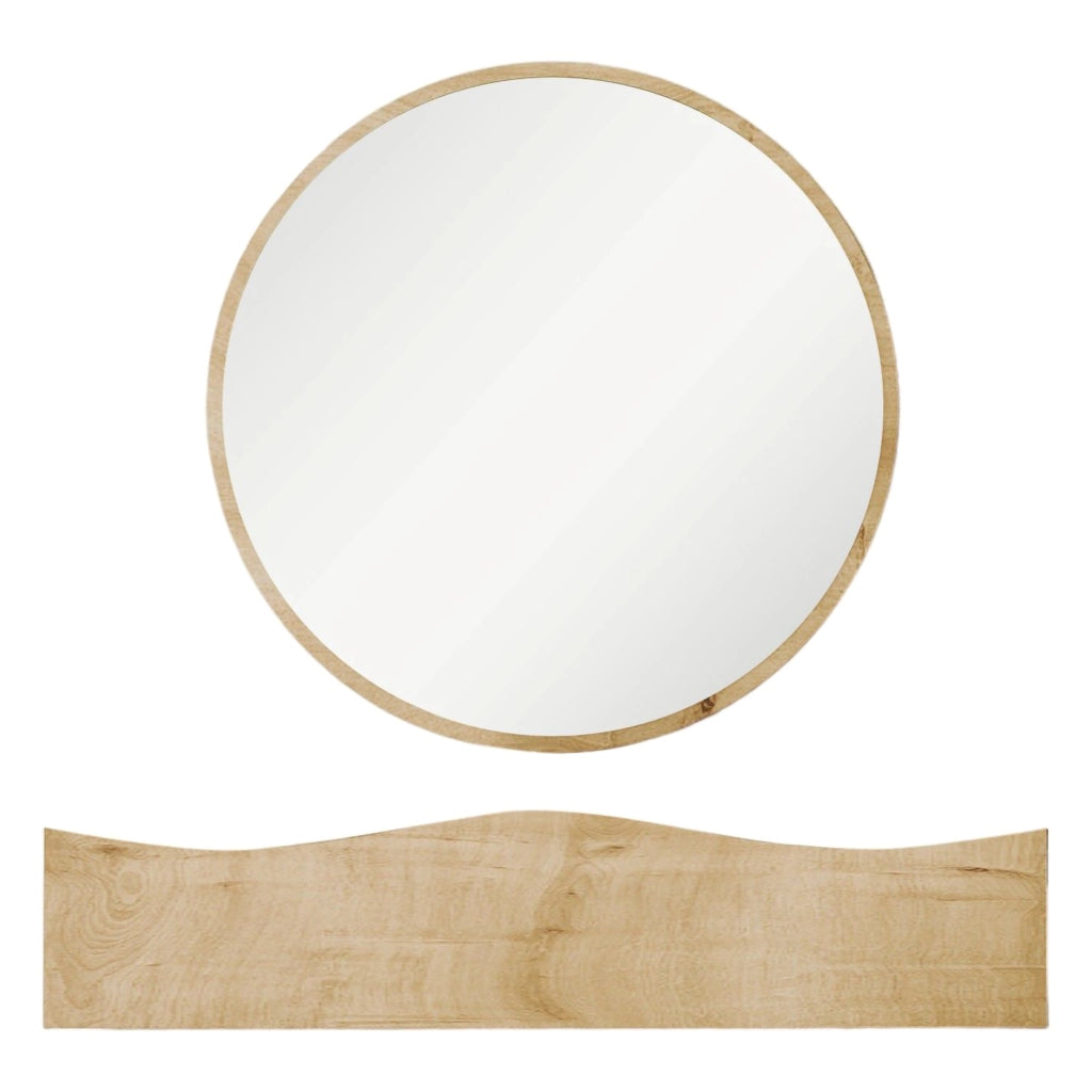 Cremano, Mobile da Ingresso Specchio Incluso, 82x30x15h cm Marrone Rovere