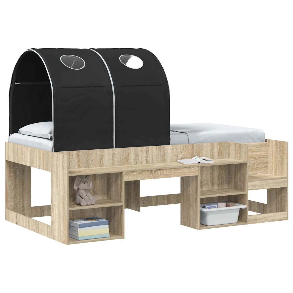 Tunnel per Letto 2 pcs Nero 211 x 52,5 x 2 cm Poliestere 893707