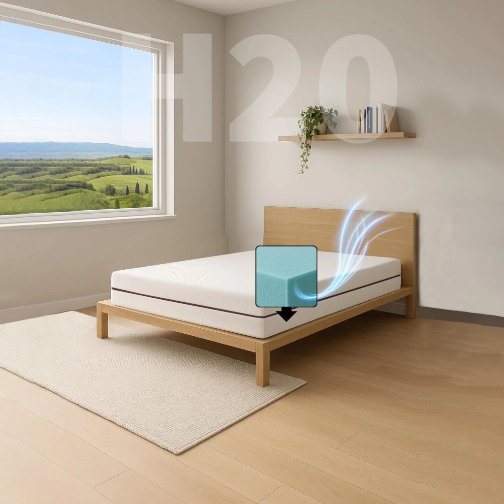 Materasso ortopedico semi rigido Singolo 90x195 in Water Foam ALTO 20 Cm. Materasso di base robusta con Rivestimento anallergico sfoderabile. Materasso Made in Italy 100%