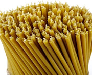 Candele rituali, 100% cera d'api, giallo, candele ortodosse per preghiera, decorazione da tavola, matrimonio, non tossiche, senza fuliggine, non cola, prodotto sostenibile, N80, altezza: 18,5 cm, Ø 6,1 mm (50 pezzi, 250 g)