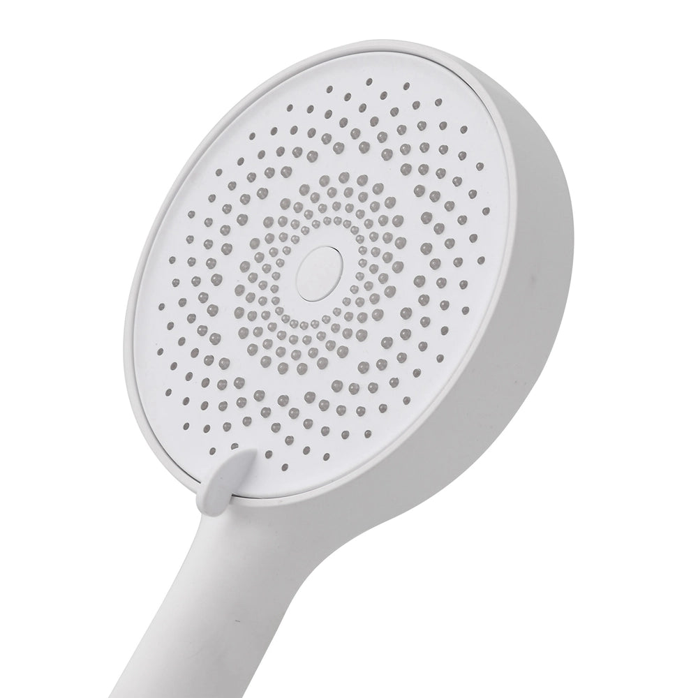 Doccetta tonda moderna 26cm bianco opaco a tre getti in ABS anticalcare Hidra
