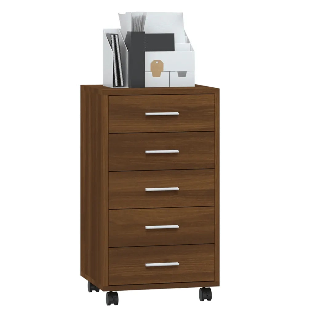 Cassettiera con Ruote rovere marrone in Legno Multistrato cod mxl 44440