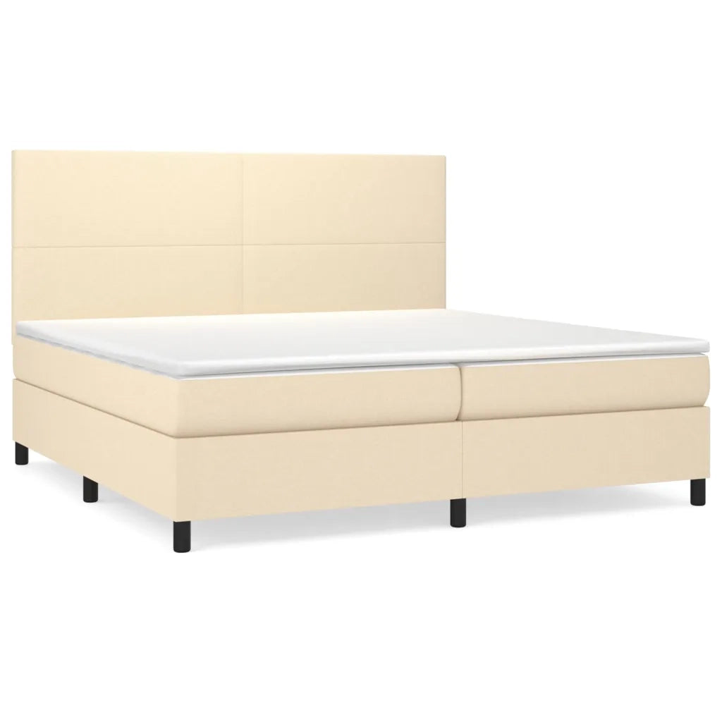 Giroletto a Molle con Materasso Crema 200x200 cm in Tessuto 3141646