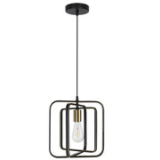 Lampada a sospensione ZMH moderna per sala da pranzo 1 fiamma nero-oro E27 camera da letto