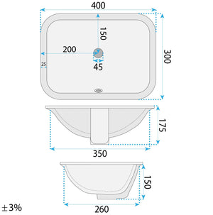 Lavabo Sottopiano Rea Anabel 40