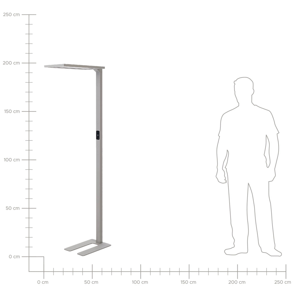 Lampada LED da terra in alluminio argento altezza 196 cm Interruttore a sfioramento Dimmerabile Sensore Illuminazione moderna Home Office