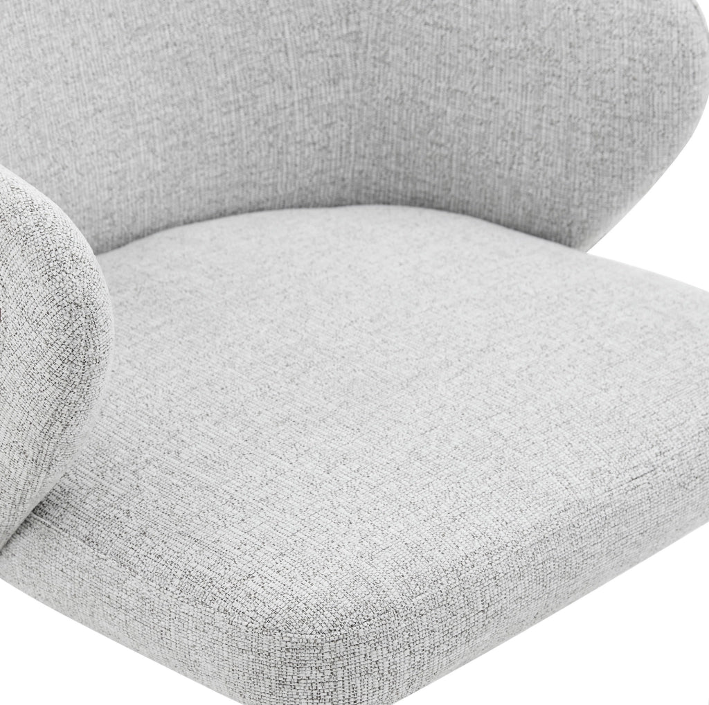 Set di 2 sedie da pranzo 63x56.5x57.5 cm con schienale avvolgente in tessuto e metallo grigio chiaro