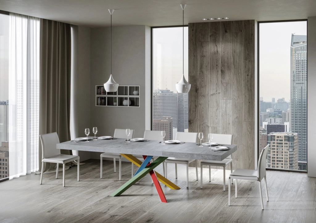 Tavolo allungabile 90x200/460 cm Volta Premium cemento telaio 4/B