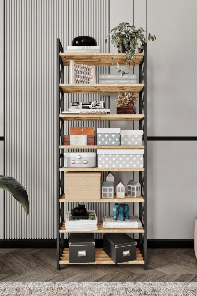 Libreria in legno "Plastic" - 46 x 18 x 128 cm - Nero