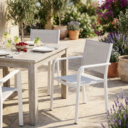 Poltrona da Giardino Impilabile in Alluminio Textilene cm 56x61x84 - WARD