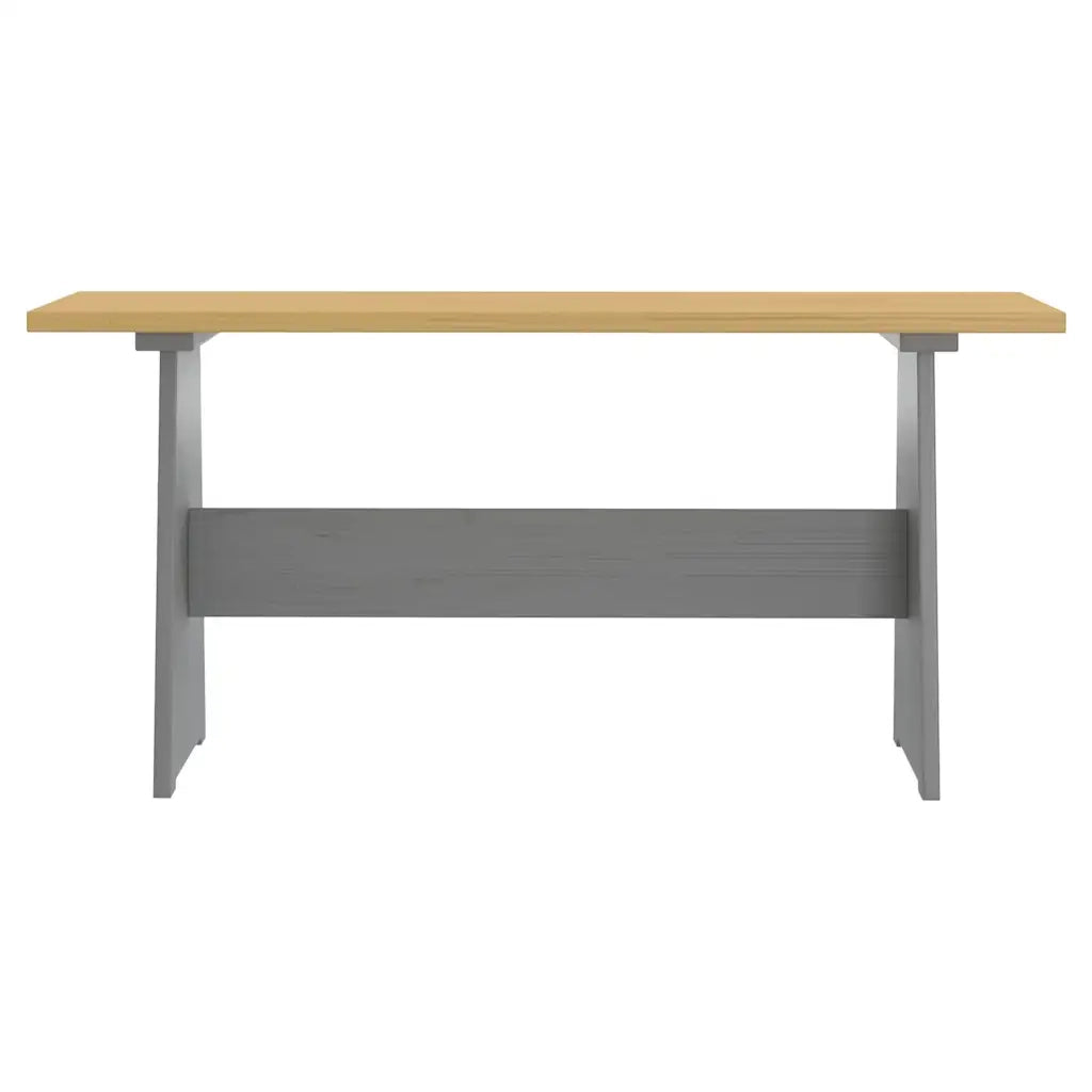Tavolo da Pranzo con Panca REINE Pino Marrone ambra e Grigio 327252