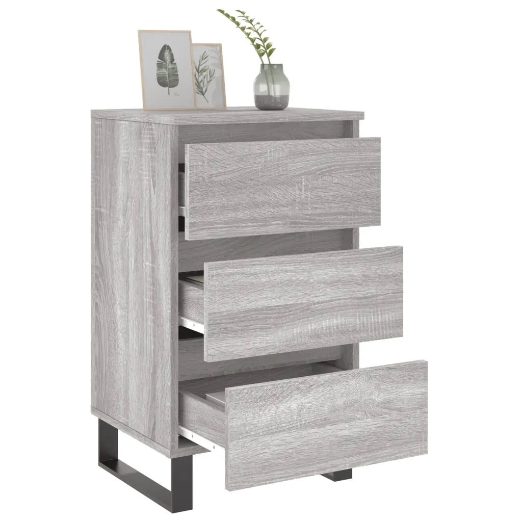 Comodini 2pz Grigio Sonoma 40x35x69 cm in Legno Multistrato 826953