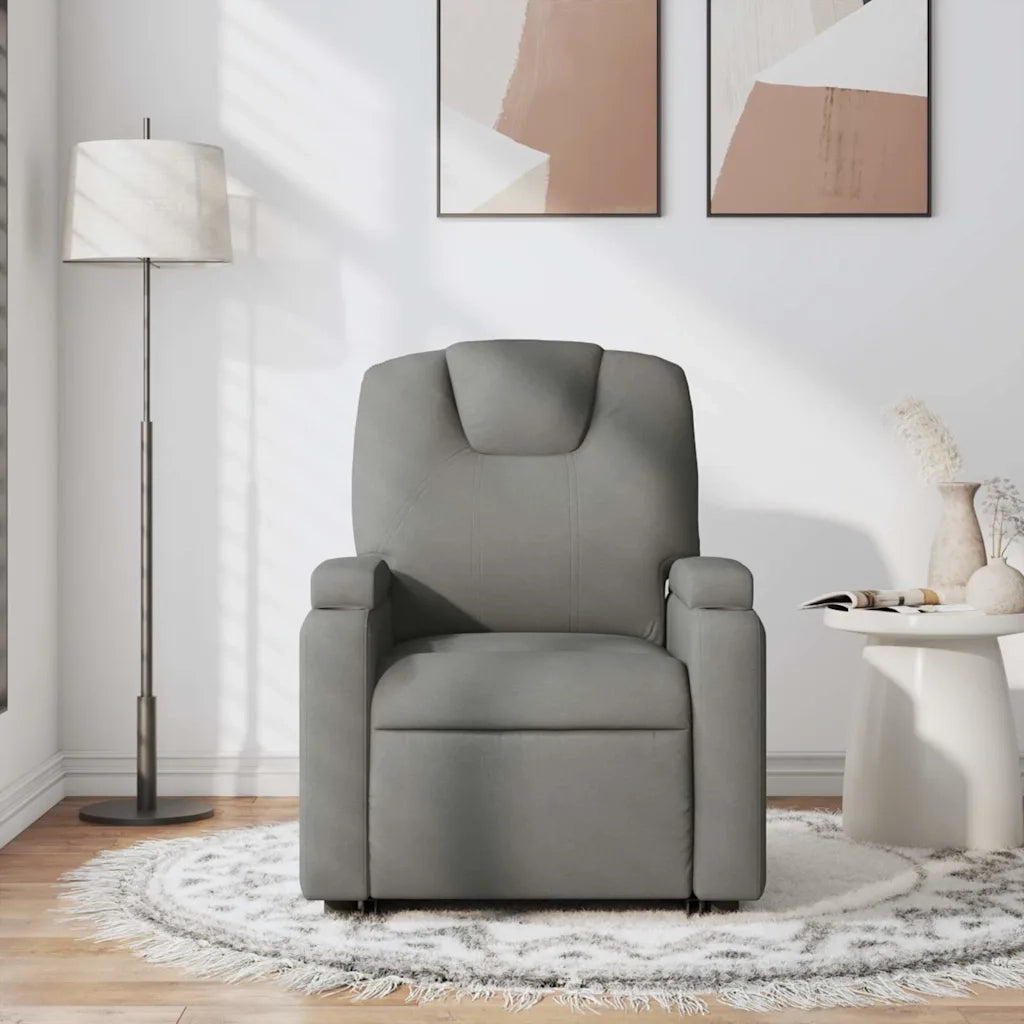 Poltrona Massaggiante Reclinabile Grigio Scuro in Tessuto 372378