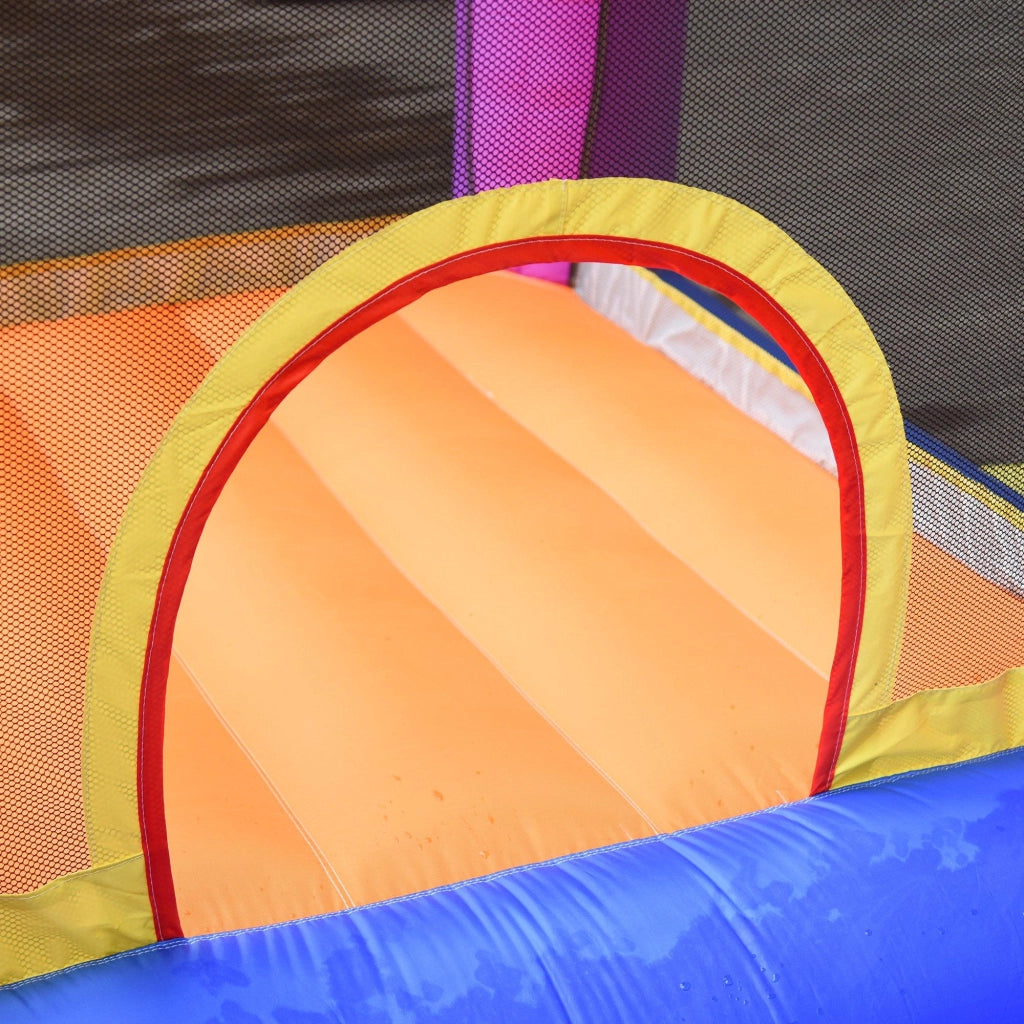 Castello Giostra Gonfiabile 300x280x170 cm con Scivolo e Piscina Multicolor