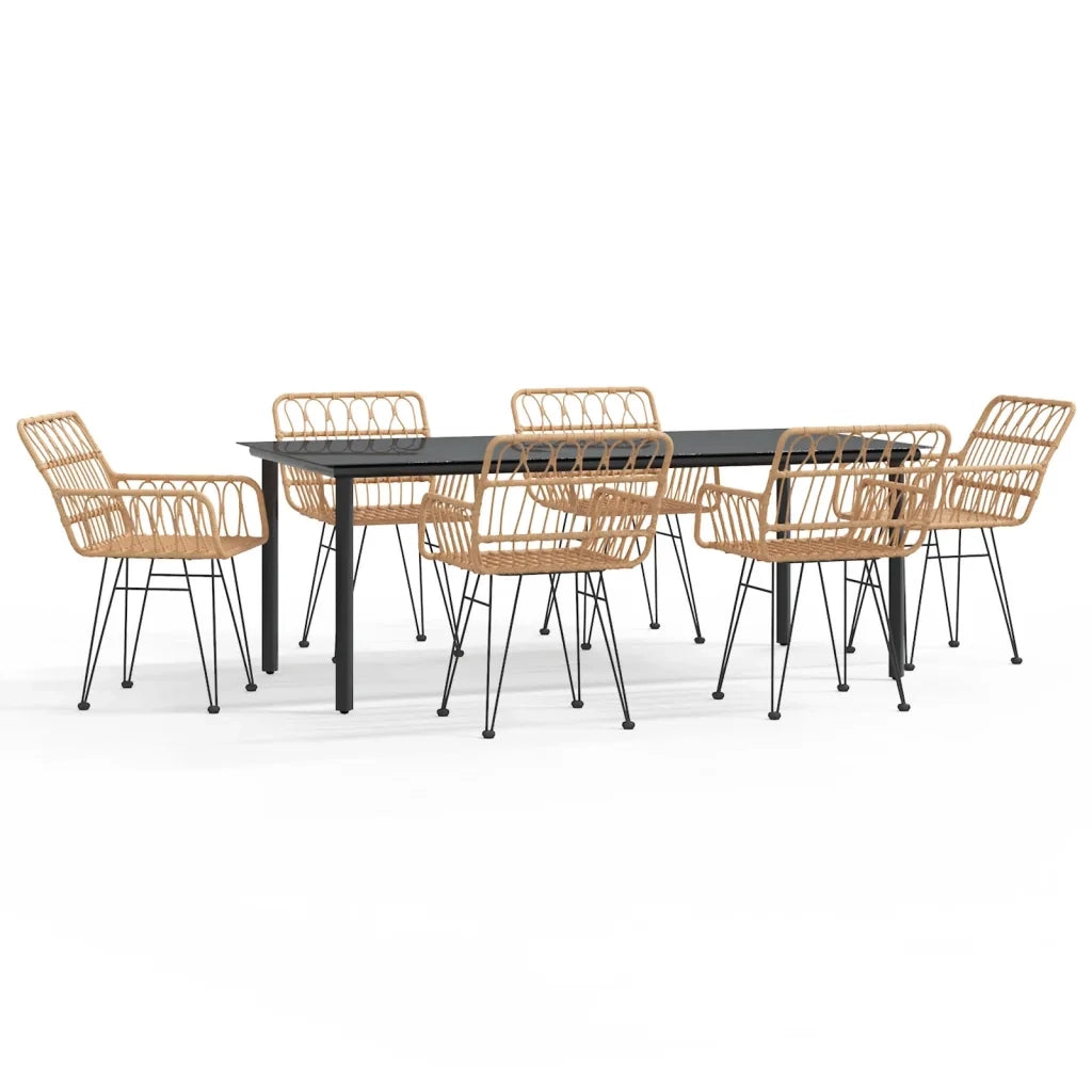 Set da Pranzo da Giardino 7 pz in Polyrattan cod mxl 35569