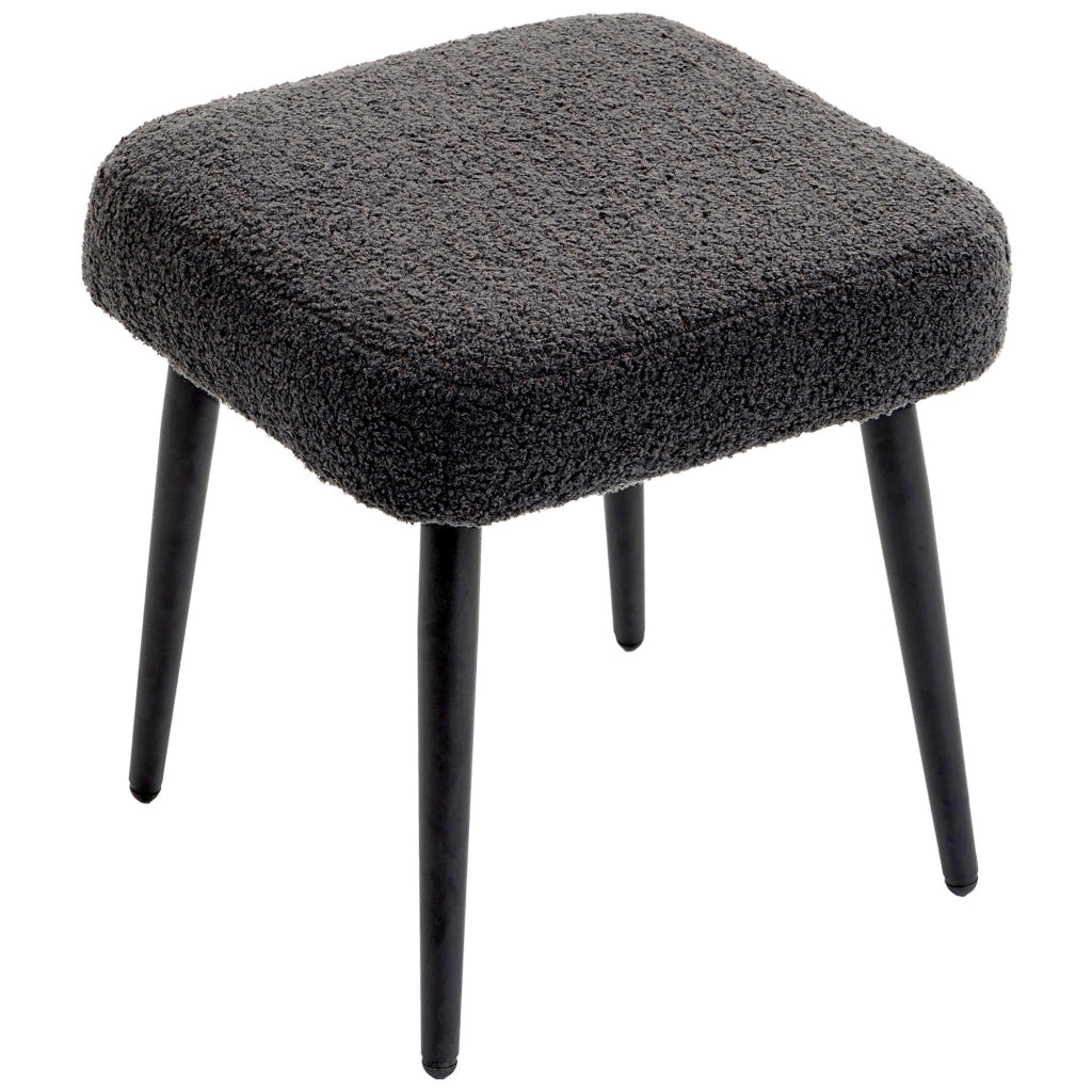 Pouf Poggiapiedi Imbottito ¨C Minimal ¨C Grigio Scuro 42x42x44 cm