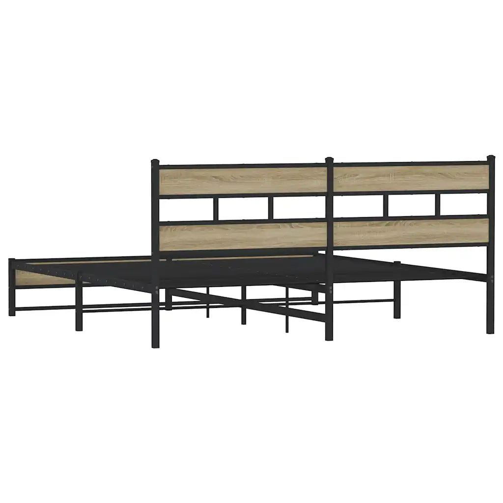 Giroletto senza Materaso in Metallo Rovere Sonoma 183x213 cm 3308500