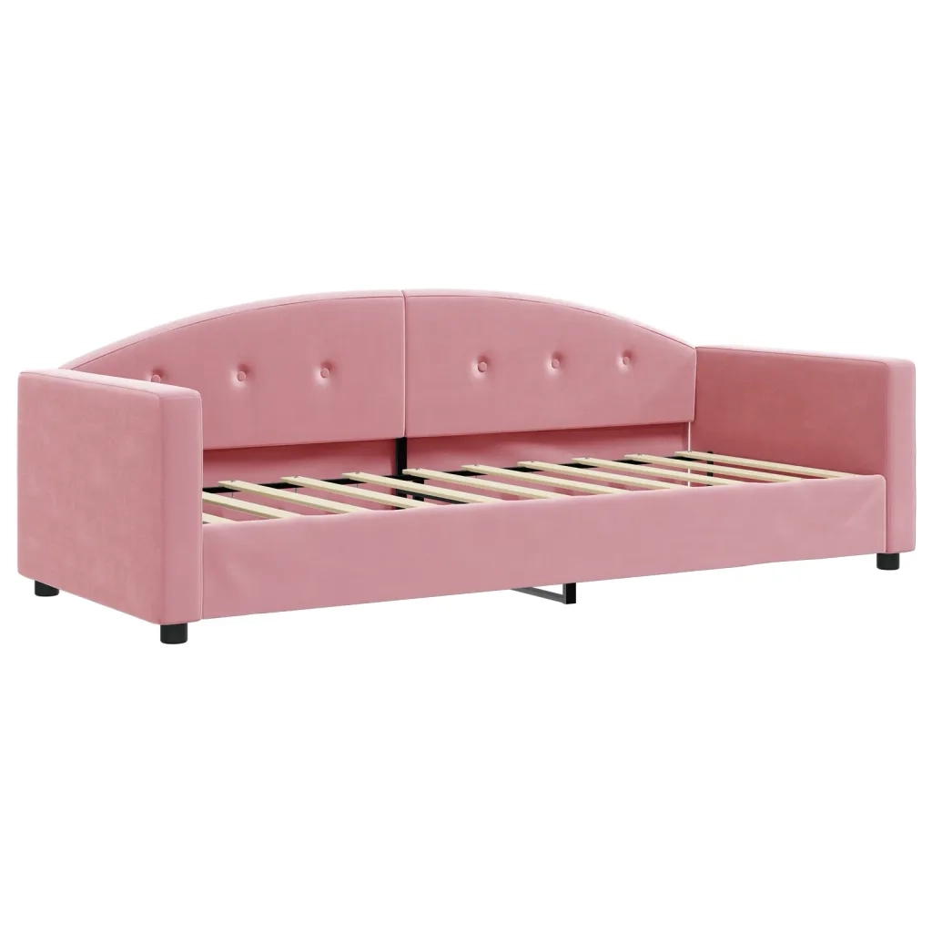 Letto singolo | Letto per adulti | Letto da Giorno Rosa 80x200 cm in Velluto