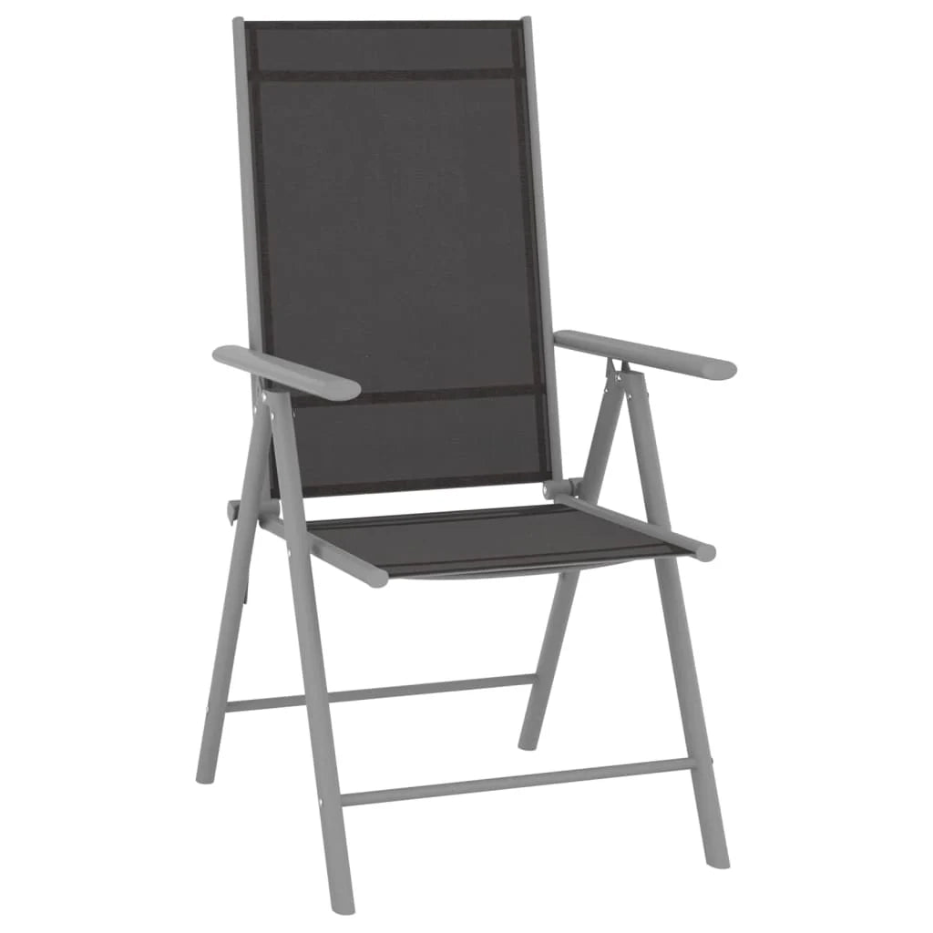 Set di mobili da giardino per esterni 9 pezzi nero e argento 02_0018279
