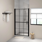 Porta per Doccia in Vetro Temperato 100x178 cm Nera cod mxl 51604