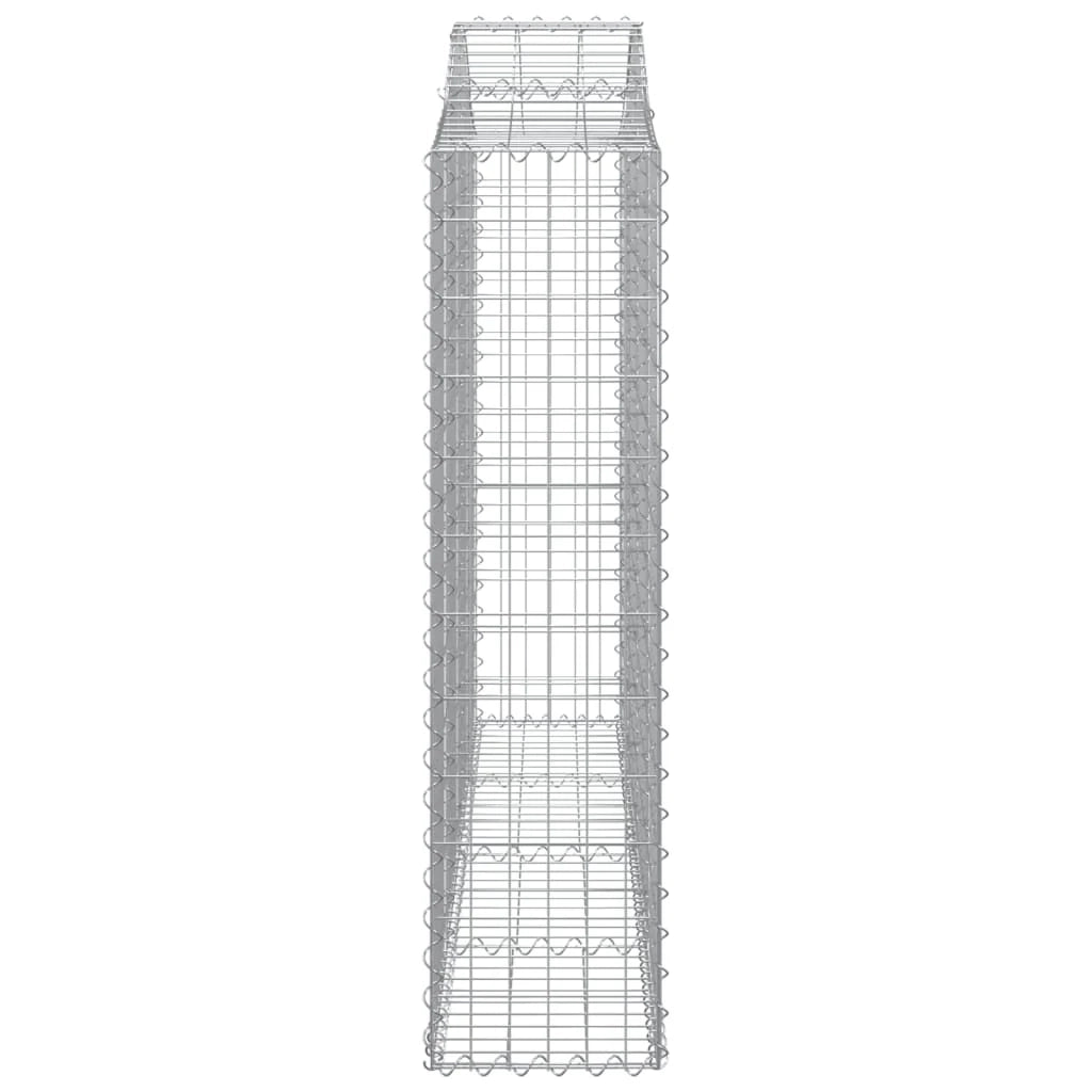 Set 2 cestini per gabbioni recinzione a gabbia muro di contenimento ad arco 200 x 30 x 120/140 cm ferro zincato Argento 02_0041329
