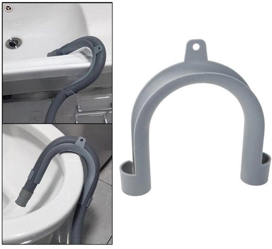 Supporto per tubo di scarico a forma di U - Otrente universale - Supporto per tubo di scarico - Adatto per lavatrici - 2 pezzi - Altezza 128 mm - Otrente per tubo di scarico