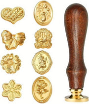 Set di timbri per confezione di carta da 8 con maniglia in legno - Ideale per DIY cartoline e decorazioni di matrimonio