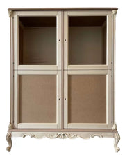 Credenza 4 porte 2 cassetti classica barocco legno grezzo 142x55x180 - Mobili 2G
