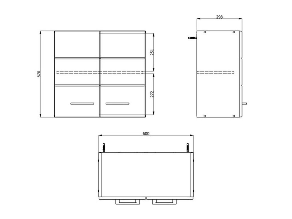 Mobile da Cucina Volvera, Dispensa da Cucina un Ripiano, 60x30x57h cm Beige
