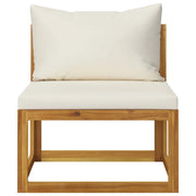 Set Divani da Giardino 5 pz con Cuscini Crema Massello Acacia cod mxl 43057