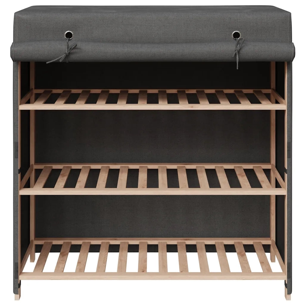 Scarpiera con Rivestimento Grigia 79x40x80 cm in Tessuto 248195