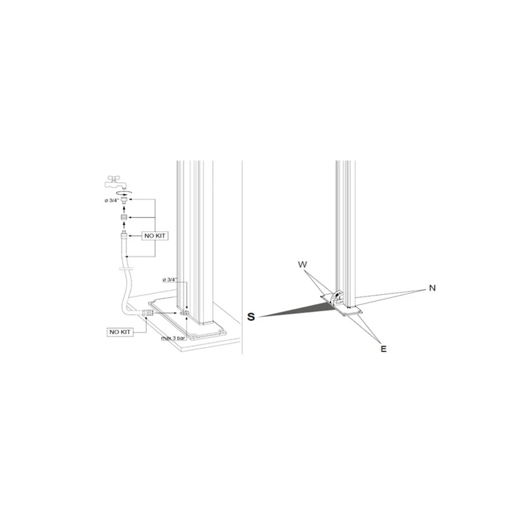 Doccia da Esterno Giardino Miscelatore Deviatore e Doccetta Mobile Arkema Funny Yin Dove Gray