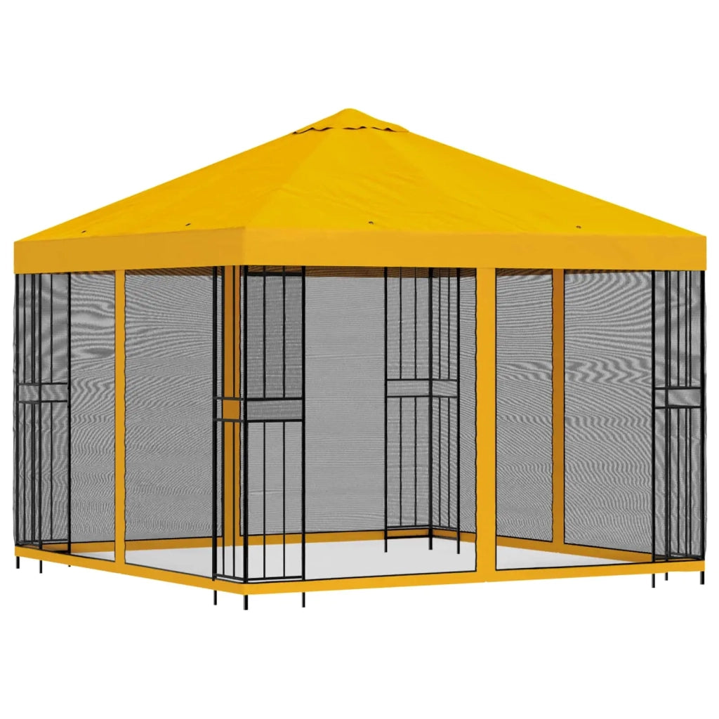 Gazebo da giardino con pareti laterali 3 x 3 m Giallo