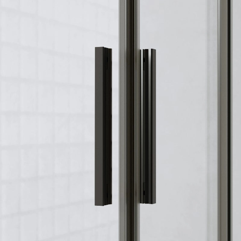 Box Doccia 3 Lati 80x100x80 Cm h190 Scorrevole Profili Nero Opaco Vetro 6 mm Trasparente| Neat